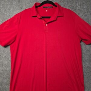 RLX Ralph Lauren Mens Large Red Wicking Performance Golf Polo Shirt Short Sleeve